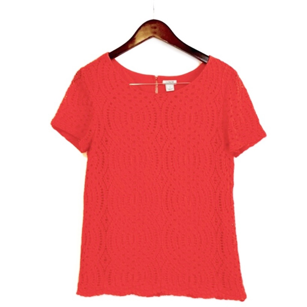 J. Crew Factory Lace Short Sleeve Tee